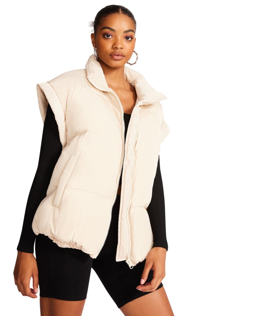 Beige Steve Madden Leia Women's Vest | PH 0972YQZ